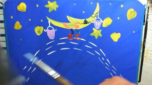 Как нарисовать месяц и звёзды смотреть онлайн