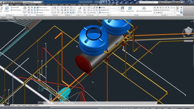 Tubulação de cobre para aquecedor solar termossifão em 3 D no Autocad смотреть онлайн