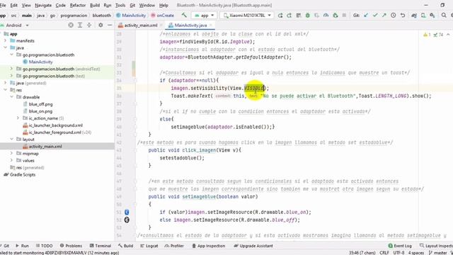 Servicio de Aplicación de bluetooth - Activar / Desactivar bluetooth en Android Studio смотреть онлайн