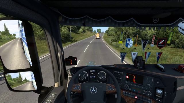 ETS 2 | Mercedes Benz Actros BigSpace Euro 6 | Brasov-Iasi 240km (Panouri OSB 22t) смотреть онлайн