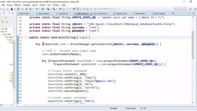JDBC Tutorial - Part 10: JDBC Transactions with Example смотреть онлайн