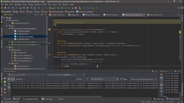 Android (Basic Note Taking App 2017): Customizing Cursor Adapter to handle Multi line 9/13 смотреть онлайн
