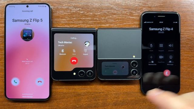 Samsung Galaxy Z Flip 5 & Z Flip 4 Outgoing Calls Folded vs Samsung S23+ & iPhone 7 Incoming Calls смотреть онлайн