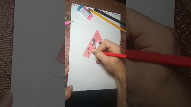 как нарисовать арбуз с весëлой рожицей ;) смотреть онлайн