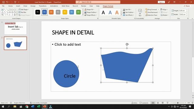 PowerPoint - Shapes | Format Shape In PowerPoint - اردو / हिंदी