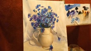 #23  ЦВЕТОЧНЫЙ НАТЮРМОРТ маслом. Как нарисовать полевые цветы | Бельчев Андрей