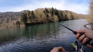 Trout fishing with Duo Spearhead Ryuki 60s on Lake Biograd (Salvelinus alpinus, salmo truta)