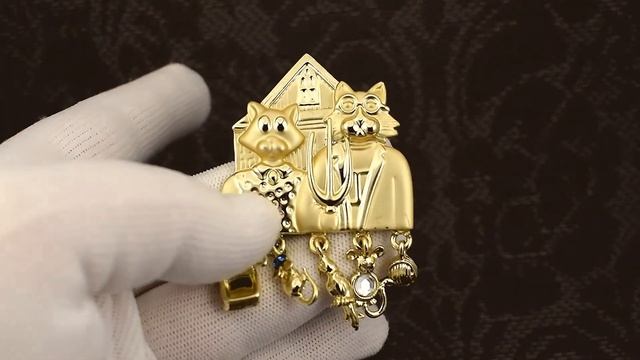 Винтажная брошь "Кот и кошка" (AJC США) смотреть онлайн