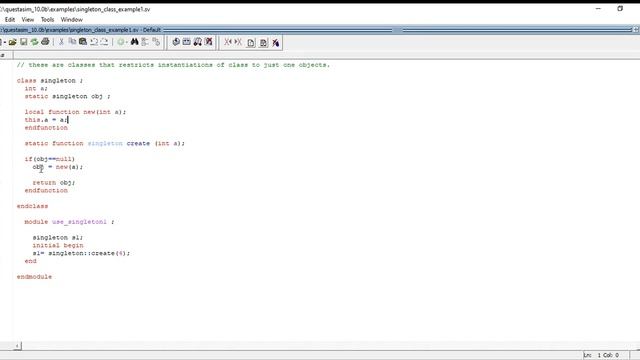 Singleton class in system verilog using code смотреть онлайн