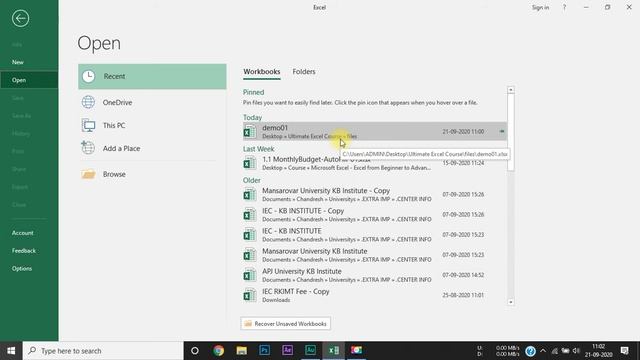 Ultimate Excel | Full Course | Class 07 - How to Open file | KB Tech смотреть онлайн