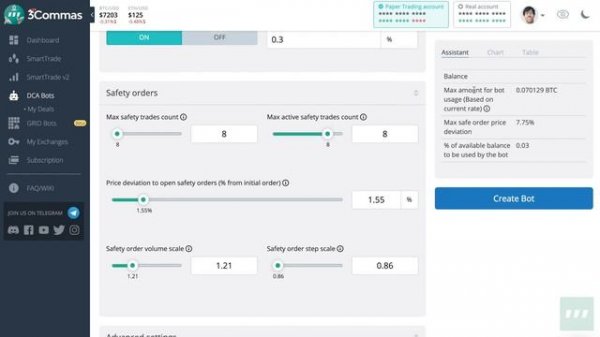 How to set an Advanced bot on 3Commas