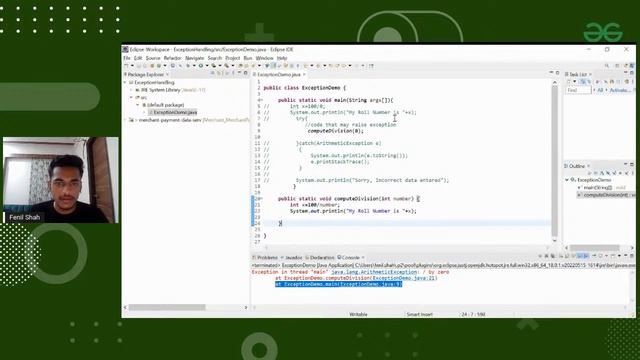 Java Exceptions And Exception Handling | JBDL -34 | GeeksforGeeks смотреть онлайн