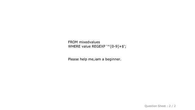 MySQL : MySQL - Select only non - numeric values from varchar column смотреть онлайн