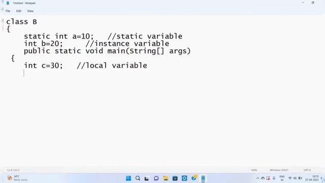 Variable Program in Java||static, instance and local variables смотреть онлайн