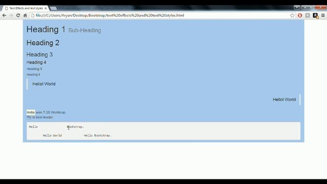 Bootstrap Tutorial in Hindi - 4 || Text Effects and Text Styles part - 1 смотреть онлайн