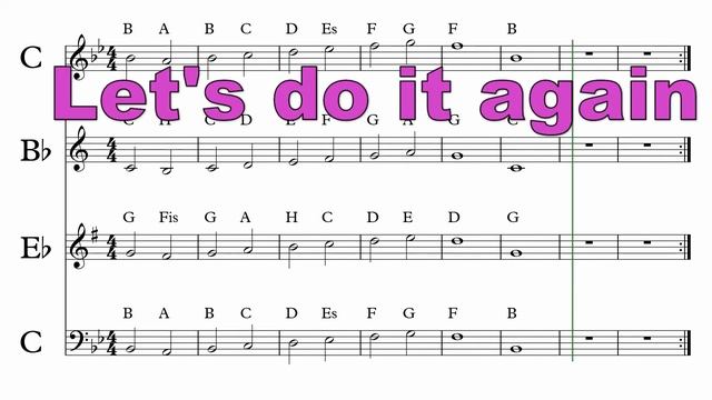 Level 3 - First 7 notes - Play together for C, Bb, Eb and Bass Clef instruments смотреть онлайн