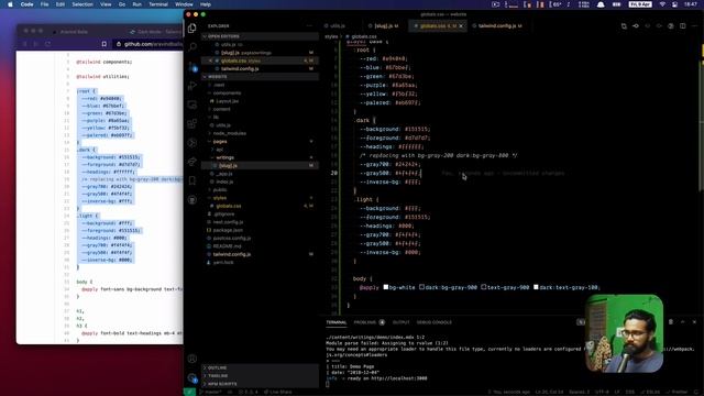 Part 3 | Dark & Light themes with Tailwind + Toggle switch | Website rebuild w/ NextJS from Gatsby смотреть онлайн