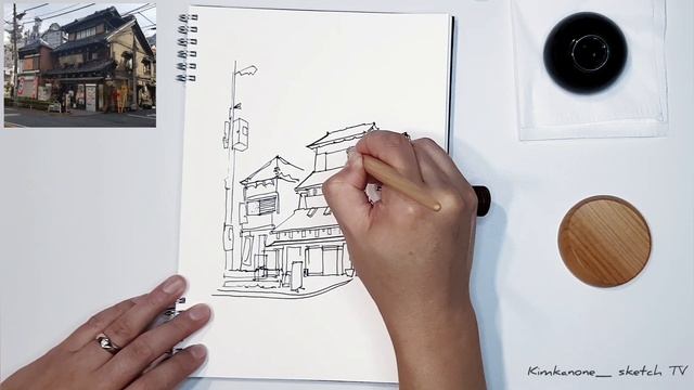 Draw an old house in Tokyo Shitamachi with kakimori / 카키모리펜으로 도쿄의 옛 건물을 그려요 смотреть онлайн