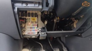 Where to find the diagnostic port OBD2, fuses box and battery in MITSUBISHI COLT [2004-2008]