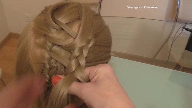 Коса в технике трёх кос. Очень просто. Причёска в школу. Видео-урок смотреть онлайн