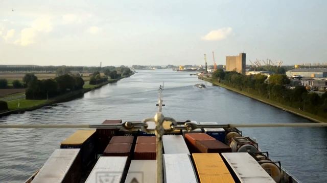 A View From The Bridge When Leaving Port Of Ghent