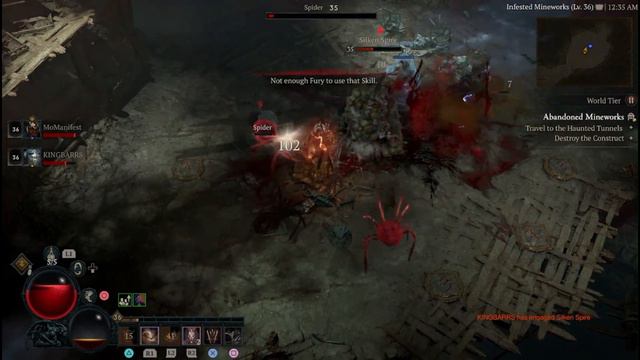 Diablo 4 - Death Blow Barbarian build! Levels 35+ abandoned mineworks dungeon co-op смотреть онлайн