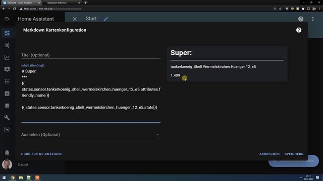 Benzinpreise in Home Assistant sortiert anzeigen mit Tankerkönig Integration смотреть онлайн