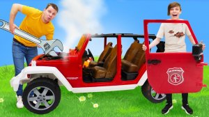 Игры машинки - Чиним Тачку героя Марвел! Супергерои в смешном видео шоу Полицейская академия