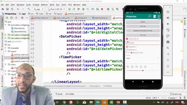 55 Android Kotlin WidgetsApp DateTime Working with Date and Time DatePicker, TimePicker, Anal смотреть онлайн