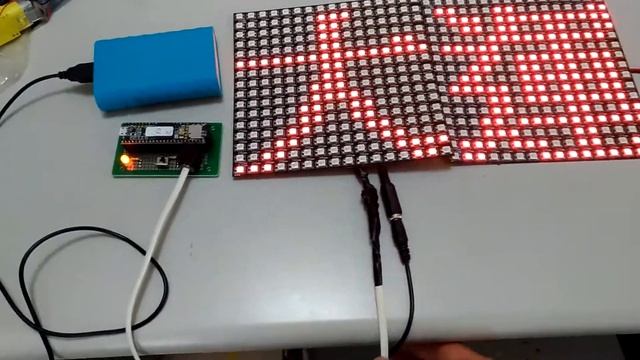 Portable Led Matrix = Power Bank + LED 16x16 2pcs + Teensy смотреть онлайн
