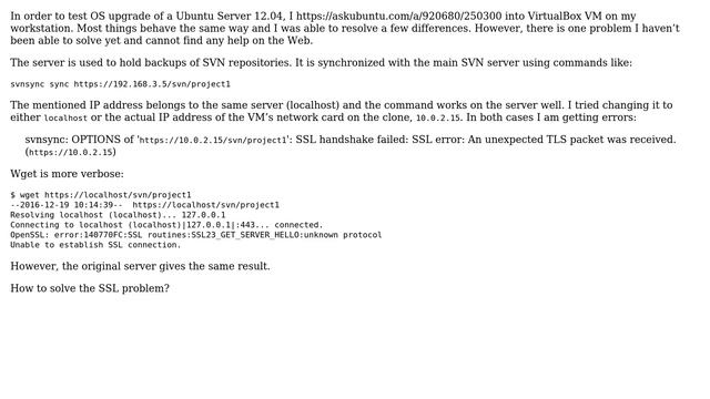 Unix & Linux: "SSL handshake failed" when connecting to localhost (server clone) смотреть онлайн