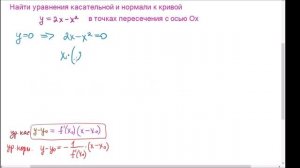 Уравнения касательной и нормали к кривой