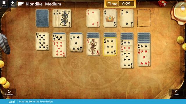 Star Club / Fable / Medium / Klondike - Play the 6♣ to the foundation смотреть онлайн