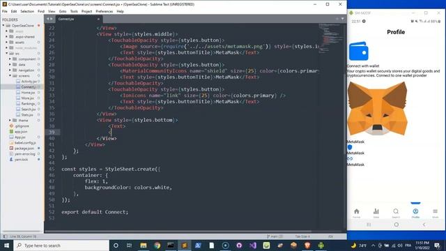 React Native Tutorial 2022 | Opensea NFT Marketplace Clone | Authentication Screen смотреть онлайн
