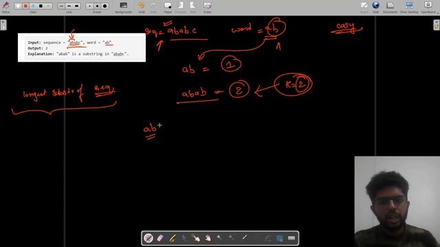 Maximum Repeating Substring | Leetcode 1668 | Leetcode BiWeekly 40 | Java | Hindi. смотреть онлайн