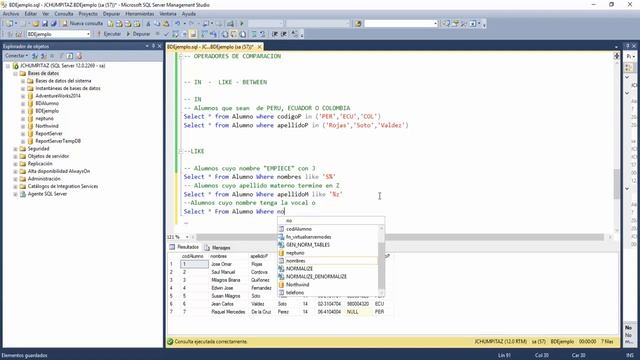 SQL Operadores de Comparacion IN LIKE BETWEEN смотреть онлайн