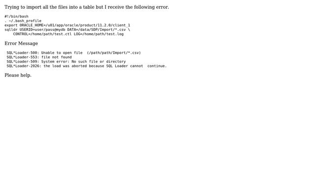 Databases: Import all csv files into a table oracle смотреть онлайн