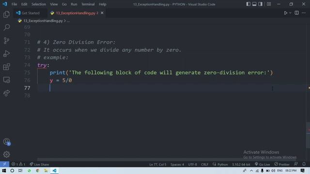 Exception Handling in Python | PYTHON PROGRAMMING LANGUAGE TUTORIAL | MR SQUARE V0073 смотреть онлайн
