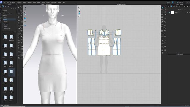 Платье на бретелях. Особенности визуализации в Clo 3D