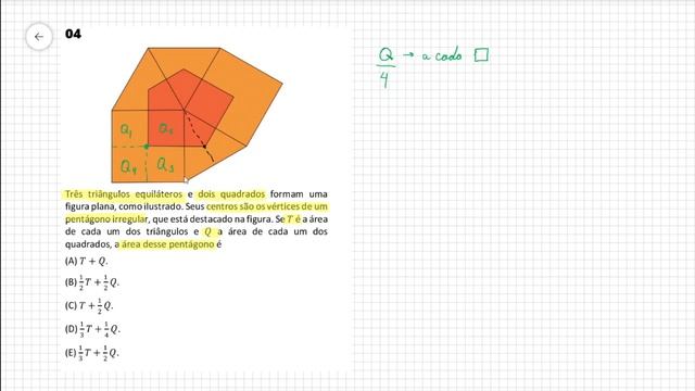QUESTÃO 4 FUVEST 2021 ÁREAS
