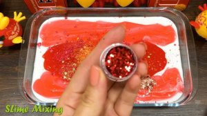 Series RED ANGRY BIRDS Slime ! Mixing Random Things into GLOSSY Slime! Satisfying Slime Videos #172