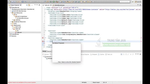 Java Web Servlet 04 - Cấu hình Java Servlet bằng XML - Trung Tâm Java Master смотреть онлайн