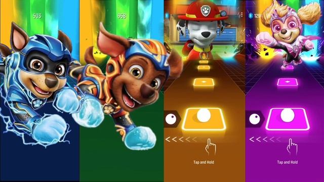 PAW Patrol: The Mighty Movie | CHASE vs ZUMA vs MARSHALL vs SKYE Tiles Hop EDM Rush! смотреть онлайн