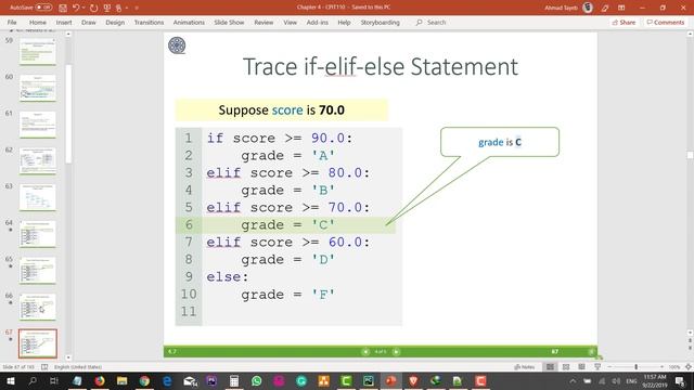 CPIT110 Chapter 4 (#44): 4.7 Nested if and Multi-Way if-elif-else Statements смотреть онлайн