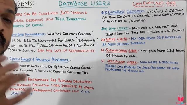 1.9- Different Database Users In DBMS | database users in dbms | dbms gate tutorials | database смотреть онлайн