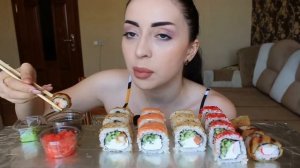 БРАТ И ИСЛАМ ☪️ МУКБАНК СУШИ 🍣 РОЛЛЫ Ayka Emilly 🌸
