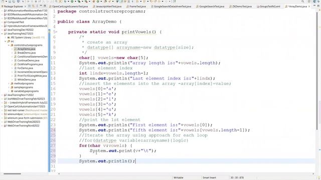 CoreJava Arrays 1 D Program March 20 2023 смотреть онлайн