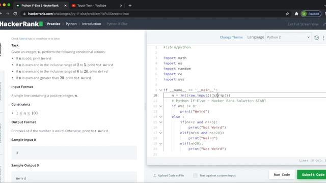2 Python If-Else смотреть онлайн