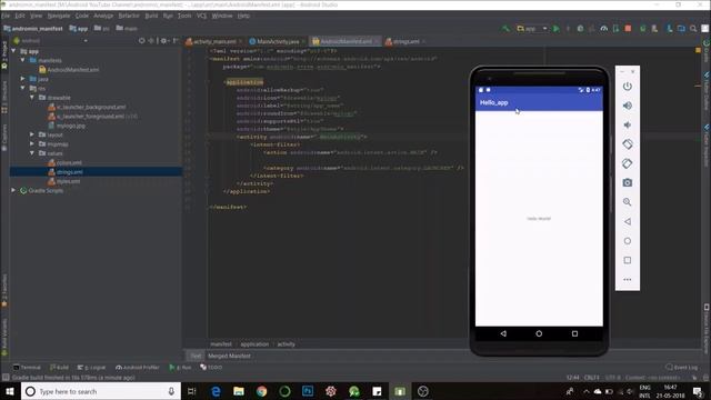 Android Studio Manifest - Change name, icon, theme and launcher activity! смотреть онлайн