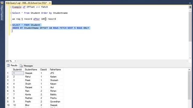 DeeptechSupport : SQL Server Offset and Fatch смотреть онлайн